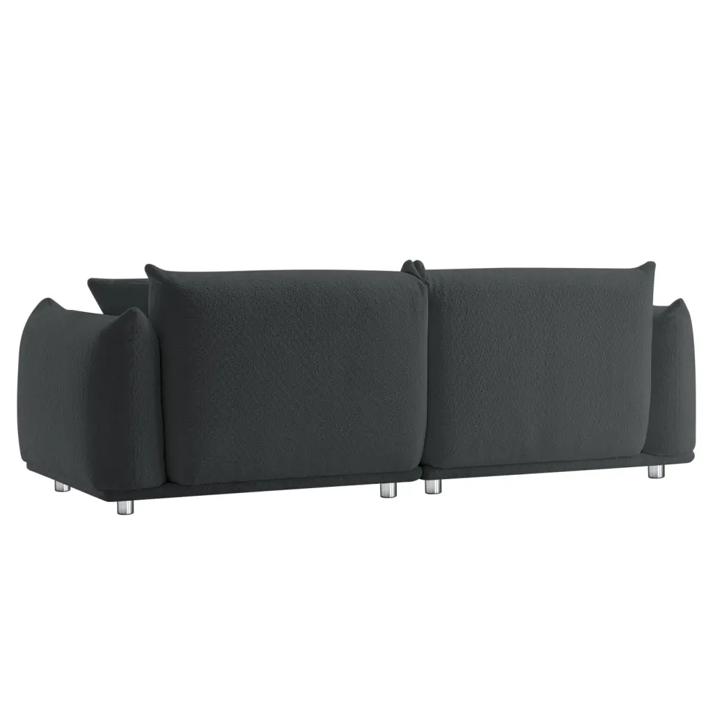 Miekor Furniture Oversized Loveseat Sofa Living Room - Sherpa Sofa Metal Legs and Solid Wood Frame