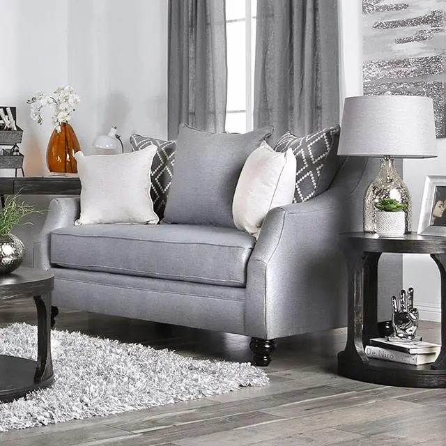 Nefyn Gray Love Seat Modern Small Sofa Living Room