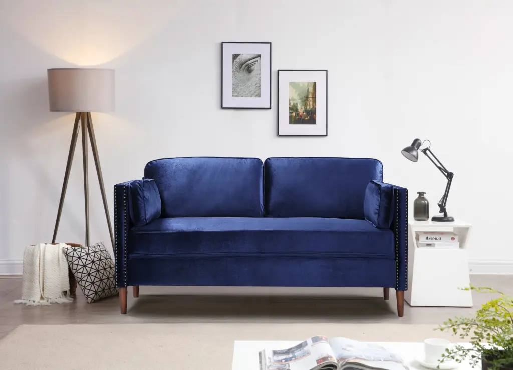 Sportaza 8120 2P Loveseat Blue Modern Small Couch Living Room
