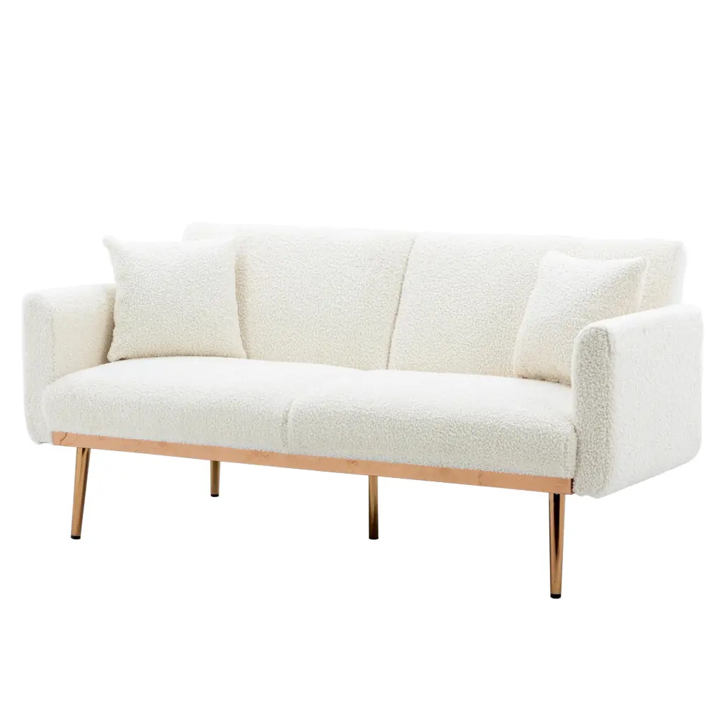 Velvet Accent Loveseat Sofa Metal Feet Modern Living Room Decor unknown