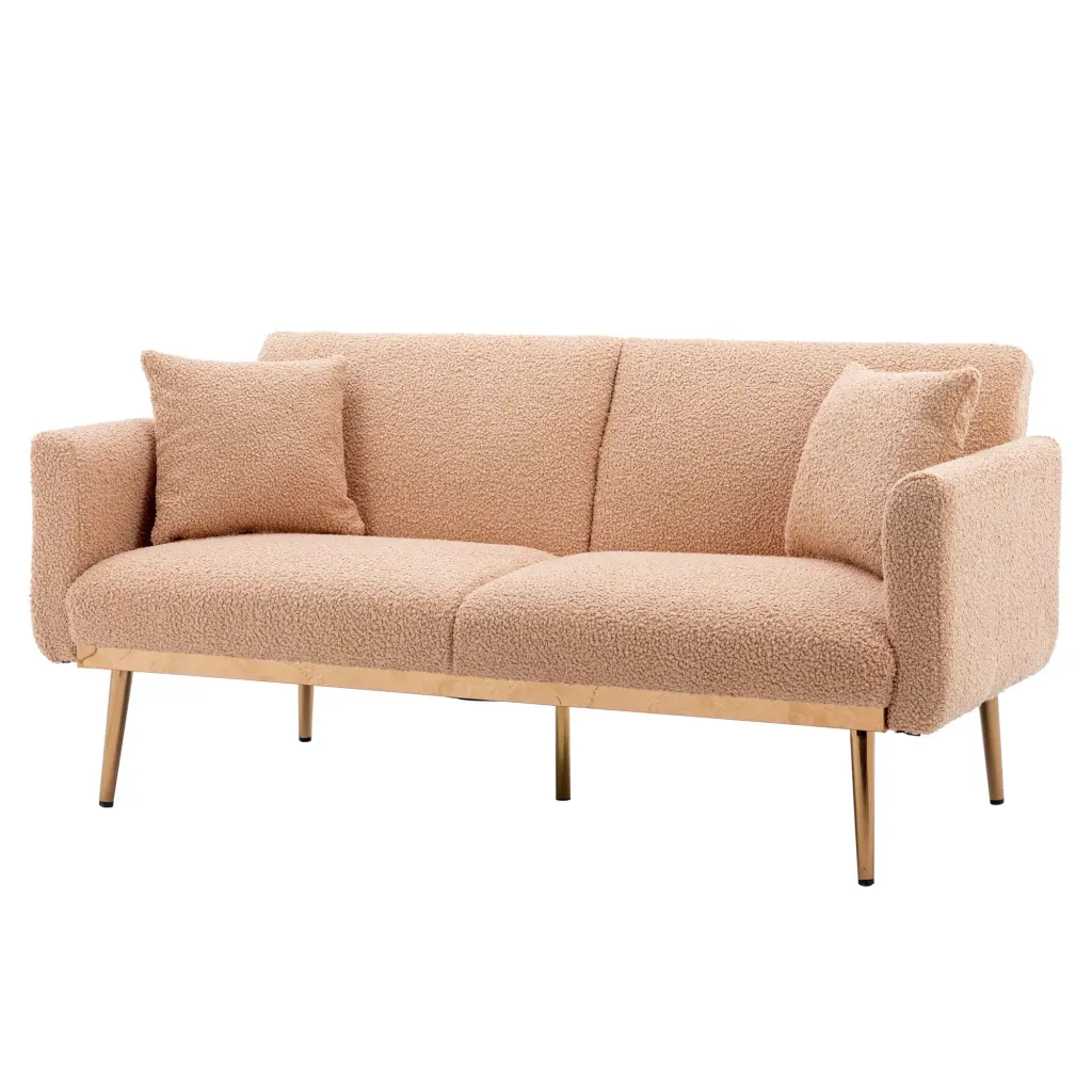 Velvet Accent Loveseat Sofa Metal Feet Modern Living Room Decor unknown