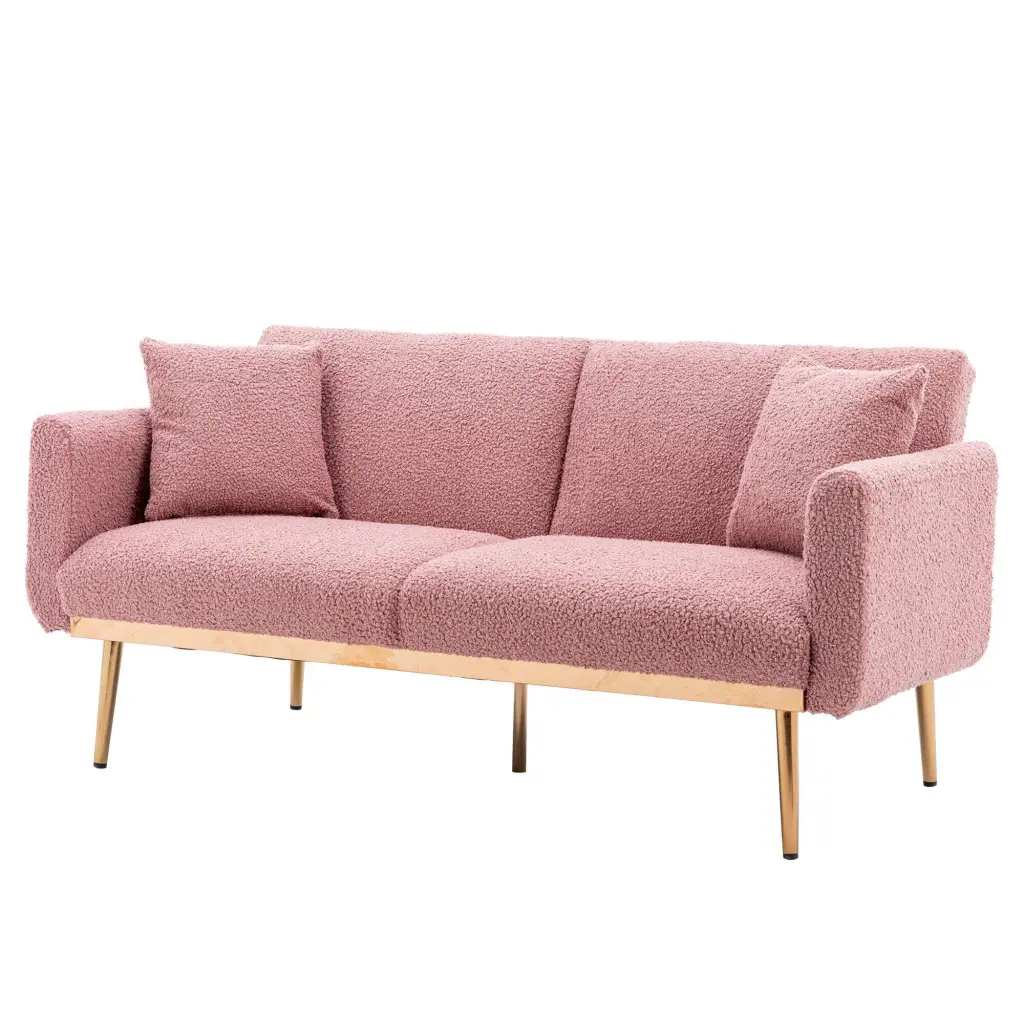 Velvet Accent Loveseat Sofa Metal Feet Modern Living Room Decor unknown