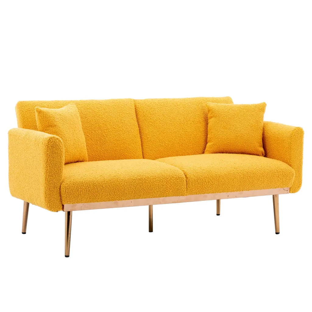 Velvet Accent Loveseat Sofa Metal Feet Modern Living Room Decor unknown