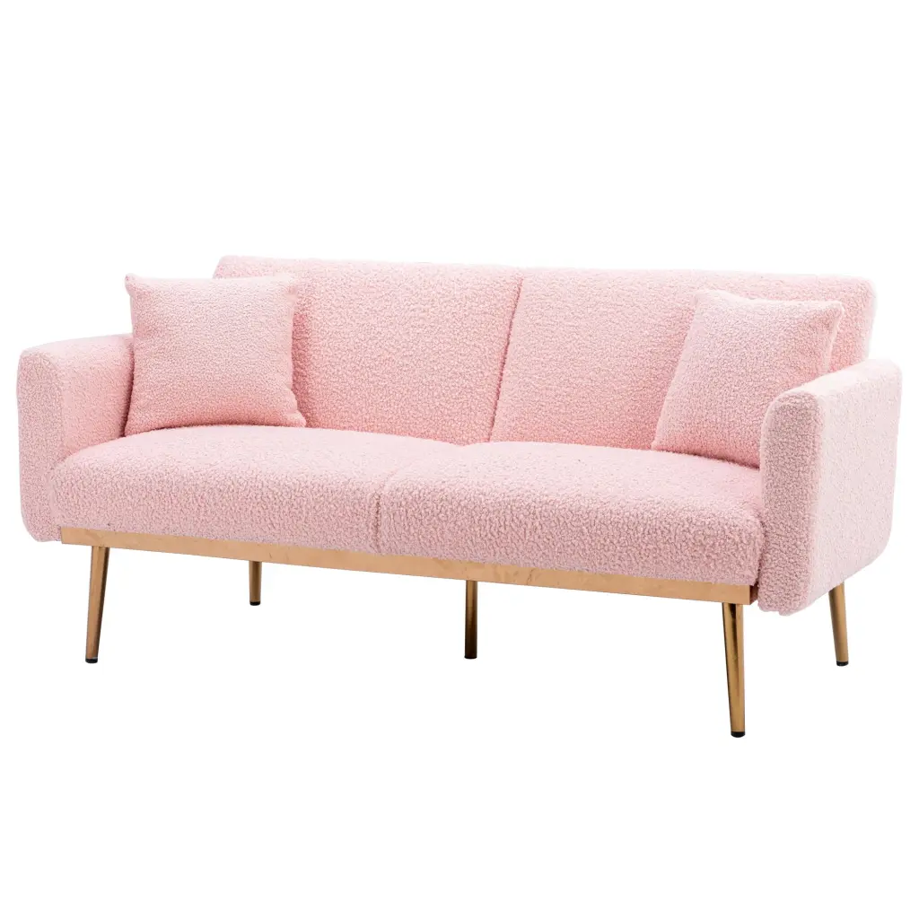Velvet Accent Loveseat Sofa Metal Feet Modern Living Room Decor unknown