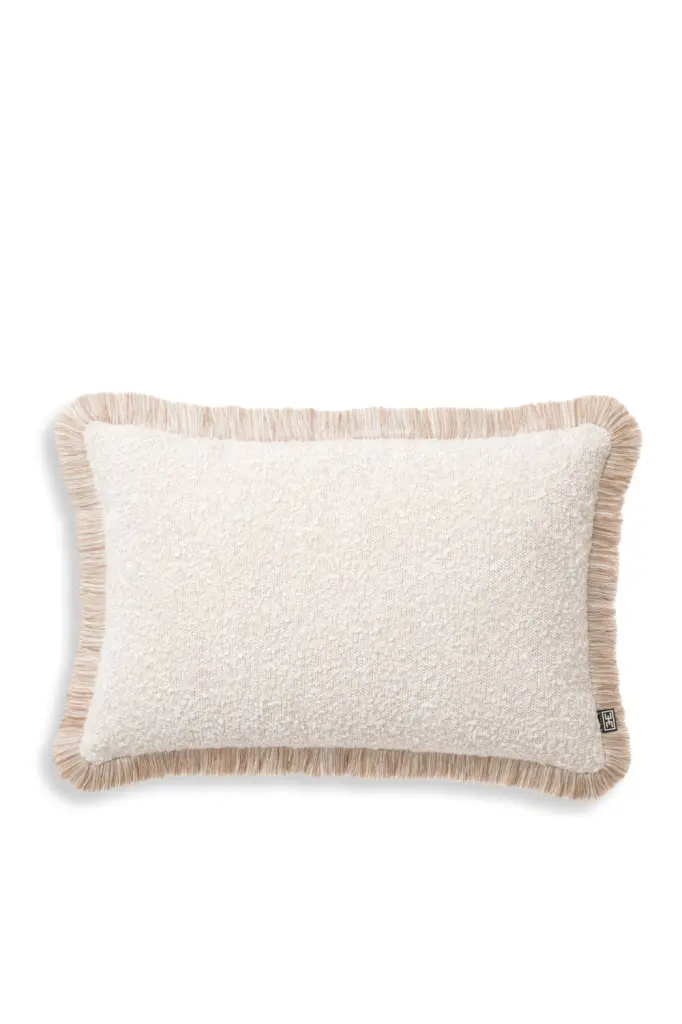 Cream Boucle Lumbar Pillow Eichholtz Nami Supportive Home Decor