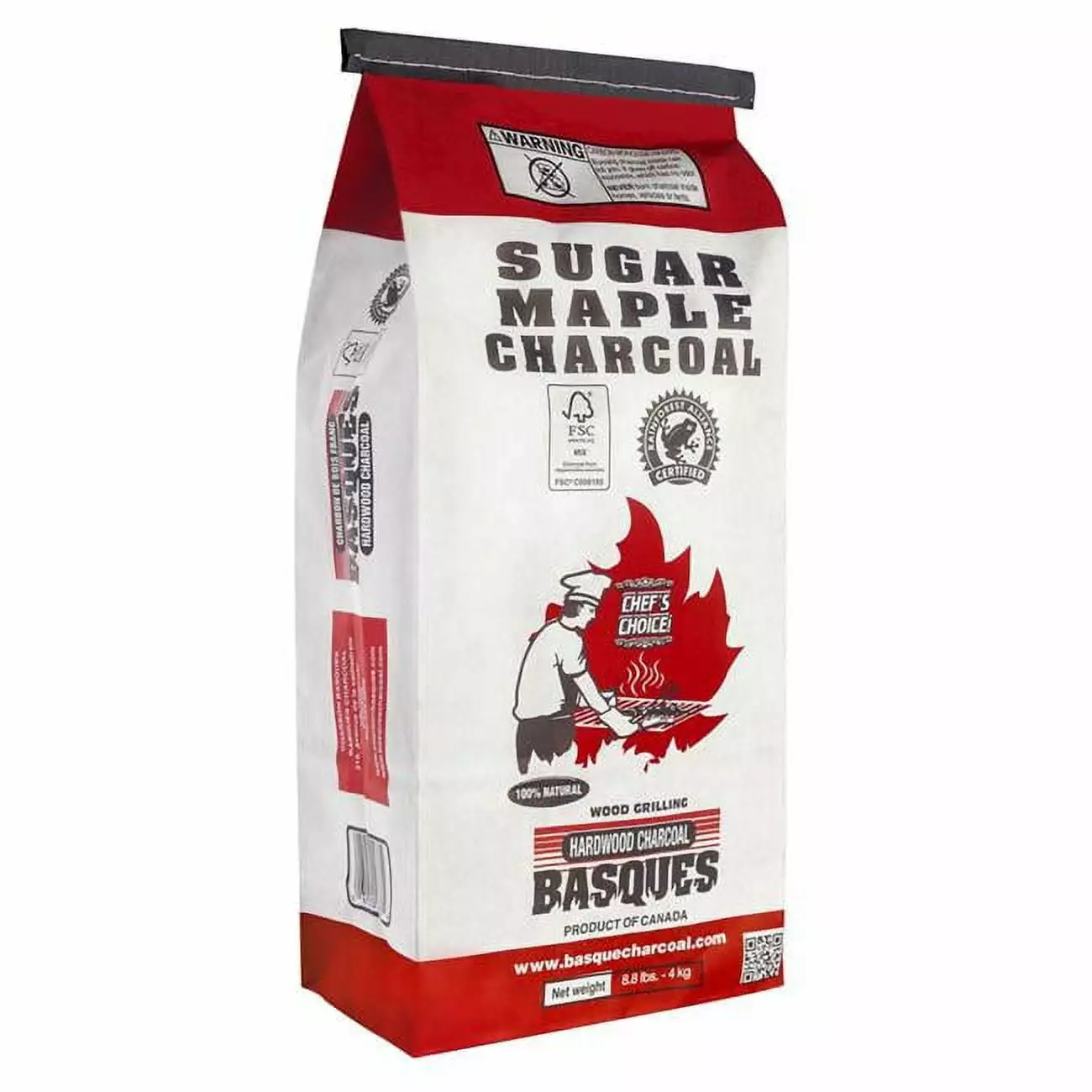 Basques Suger Maple Hardwood Lump Charcoal 8.8 lb Smoking and Grilling Basques Hardwood Charcoal