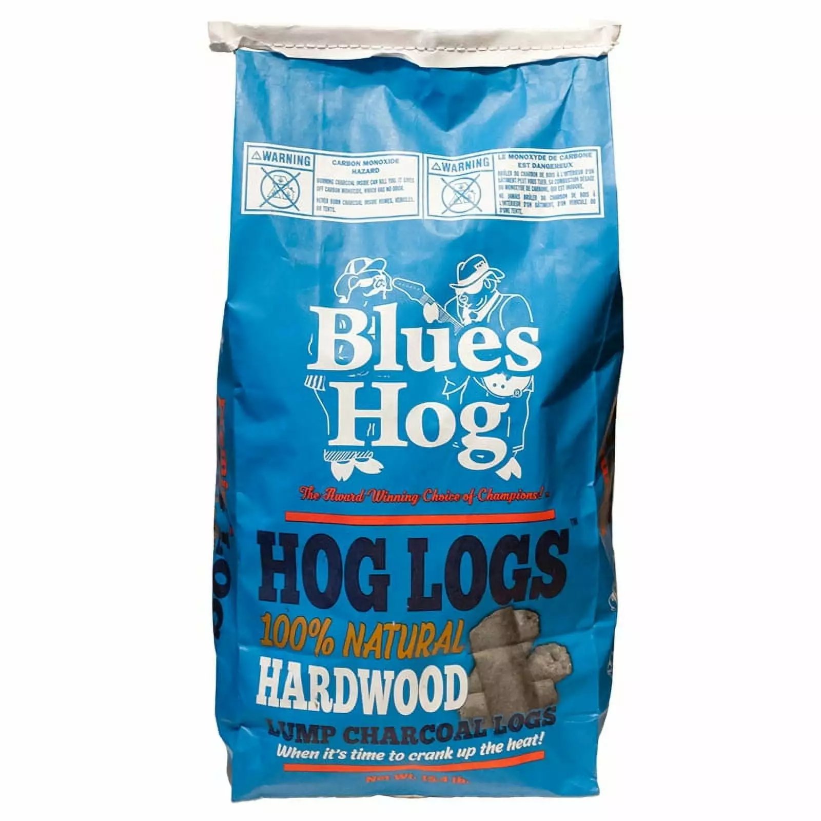 Blues Hog Hog Logs All Natural Hardwood Lump Charcoal 15.4 lb Grilling and Smoking