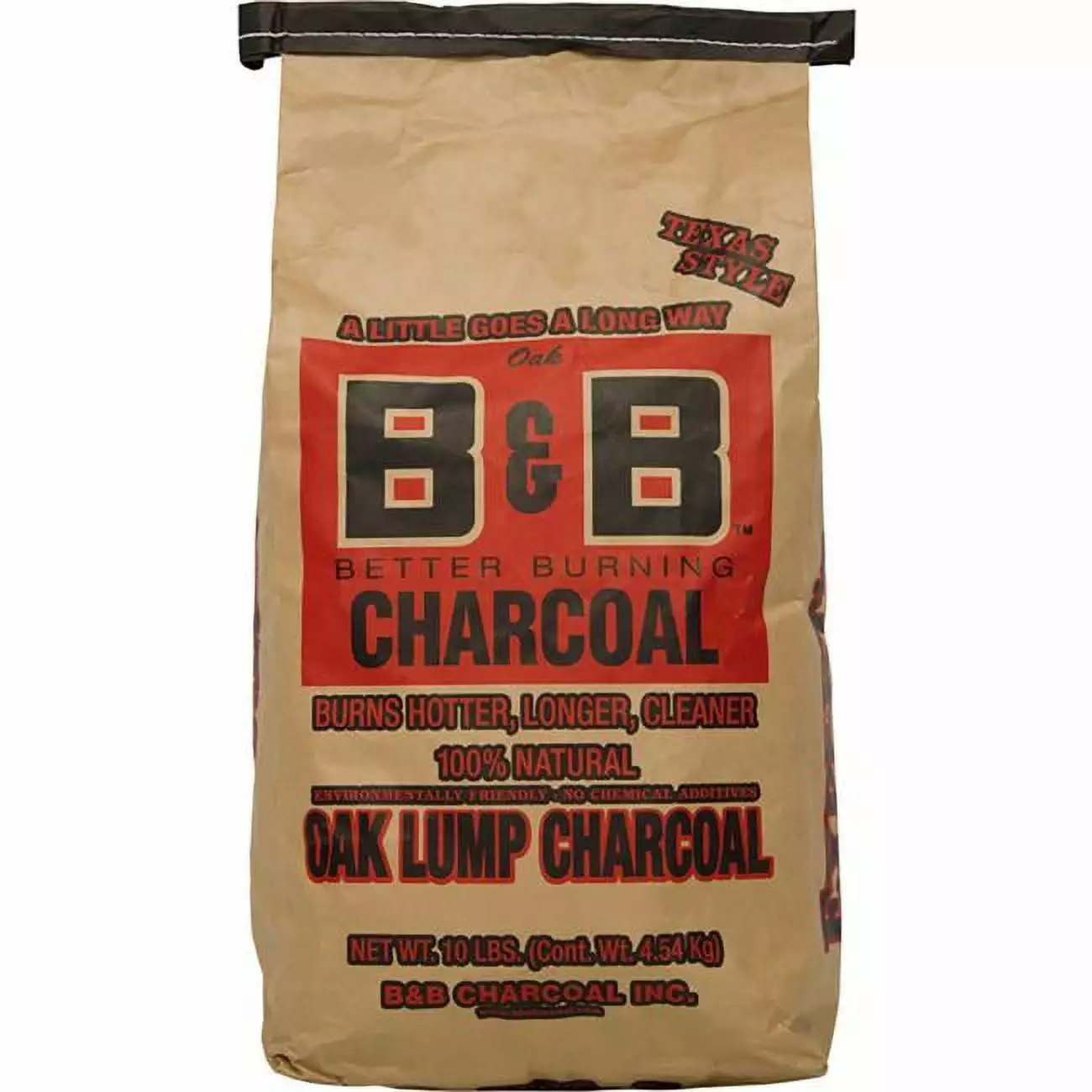 B&B Charcoal 10 lbs Oak Hardwood Lump Charcoal Grilling