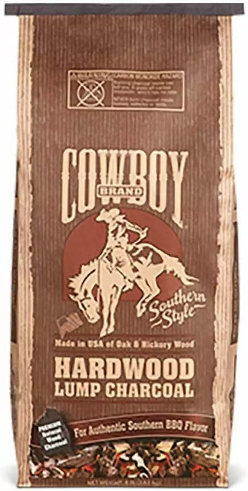 Cowboy 13518 Southern Style Hardwood Lump Charcoal 18 lb BBQ