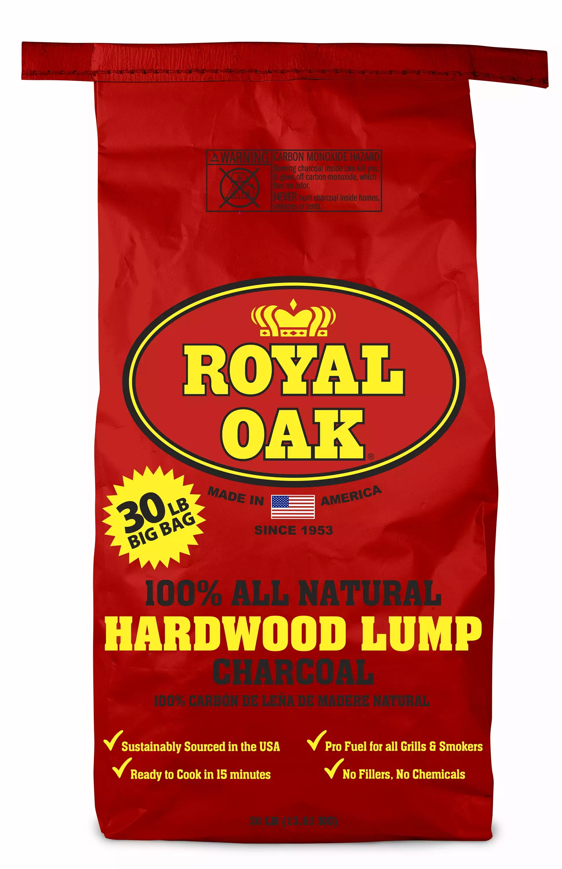 Royal Oak 100% All Natural Hardwood Lump Charcoal 30 LBS