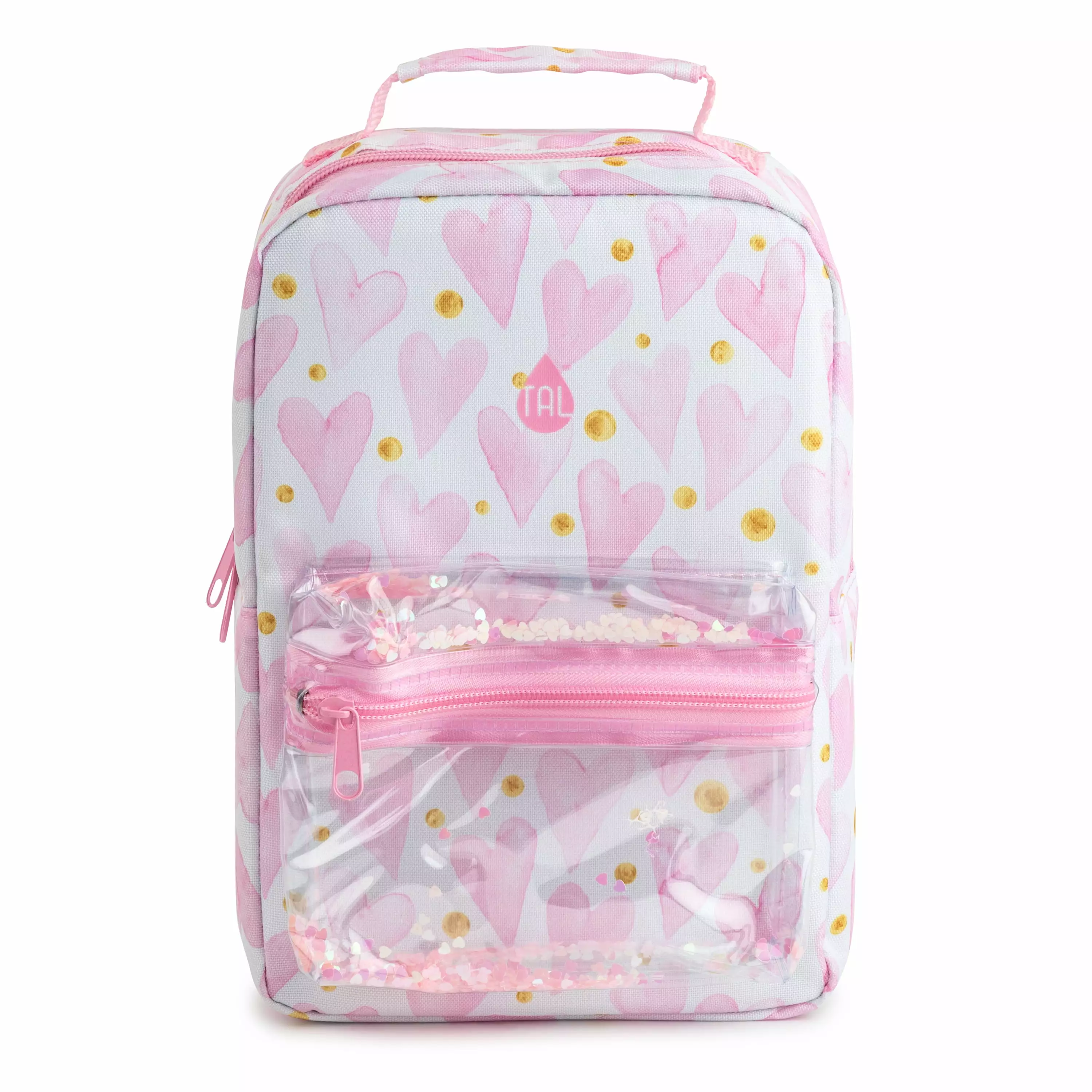 TAL Kids Insulated Lunch Bag Pink Hearts Design
