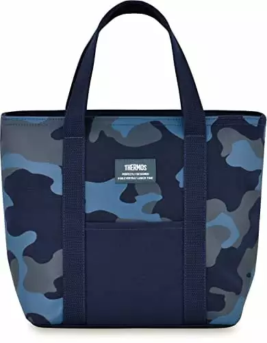 Thermos Insulated Lunch Bag 7L Navy Camouflage Leakproof Food Cooler Work School Picnic