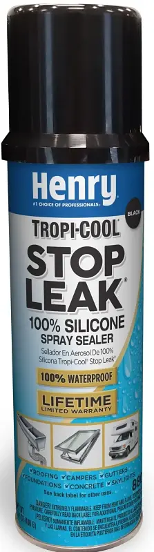 Henry 880 Tropi-Cool Series HE880B025 Silicone Spray Sealer, Jet-black, Liquefied Gas, 14.1 oz Canister