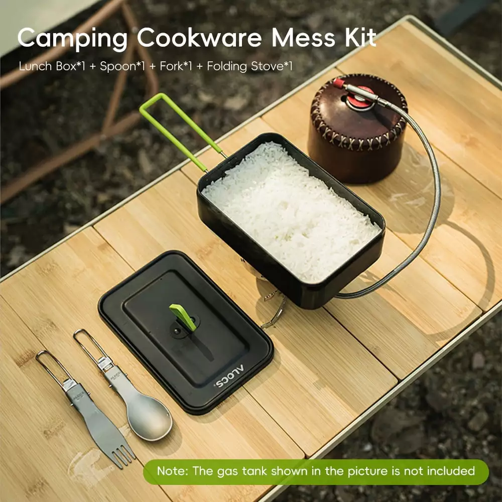 Kit Alloy Lunch Alloy Lunch Box Mess Kit Alloy Stove Spoon Lunch Box Cookware Mess Kit Twirltide