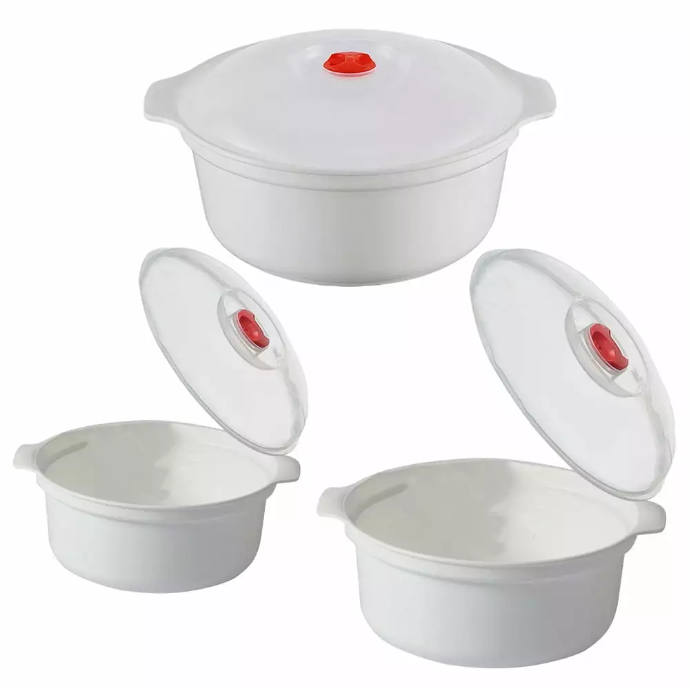 3 Pcs Lunch Box Lid Spill Stopper Microwavable Bowls School Meal Prep Camping