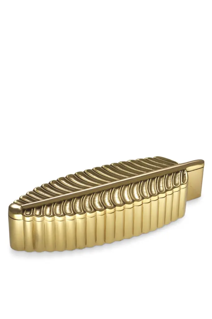 Eichholtz La Plume Brass Leaf Decorative Box Luxury Home Accessory