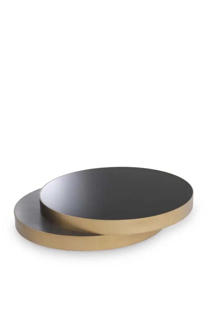Brass Stacked Coffee Table Eichholtz Griffith - Luxury Living Room Table