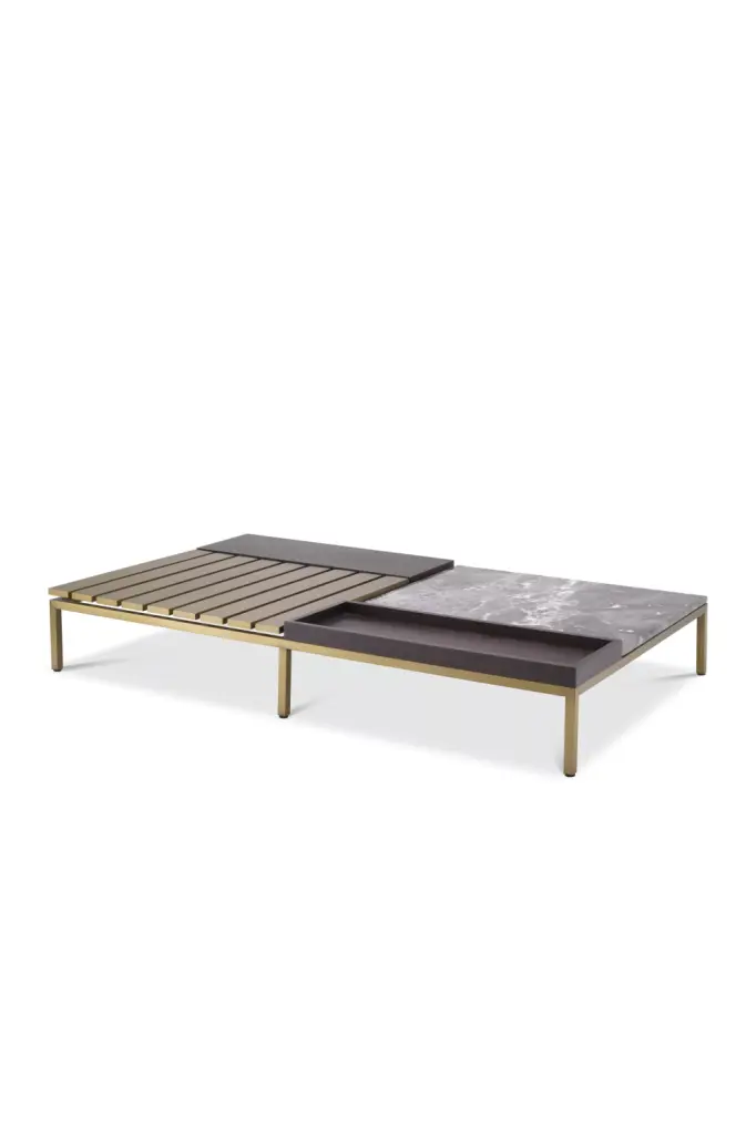 Marble and Brass Coffee Table Eichholtz Forma Luxury Living