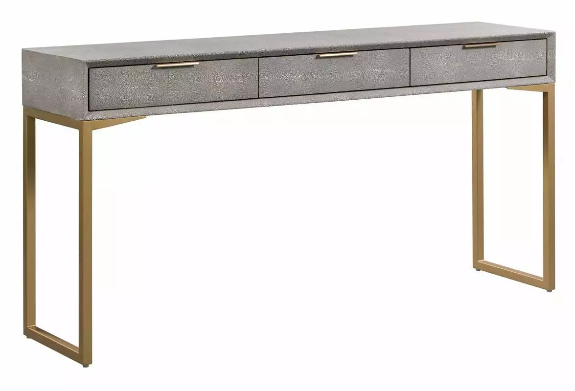 Pesce Shagreen Console TOV Furniture - Luxury Entryway Table Console