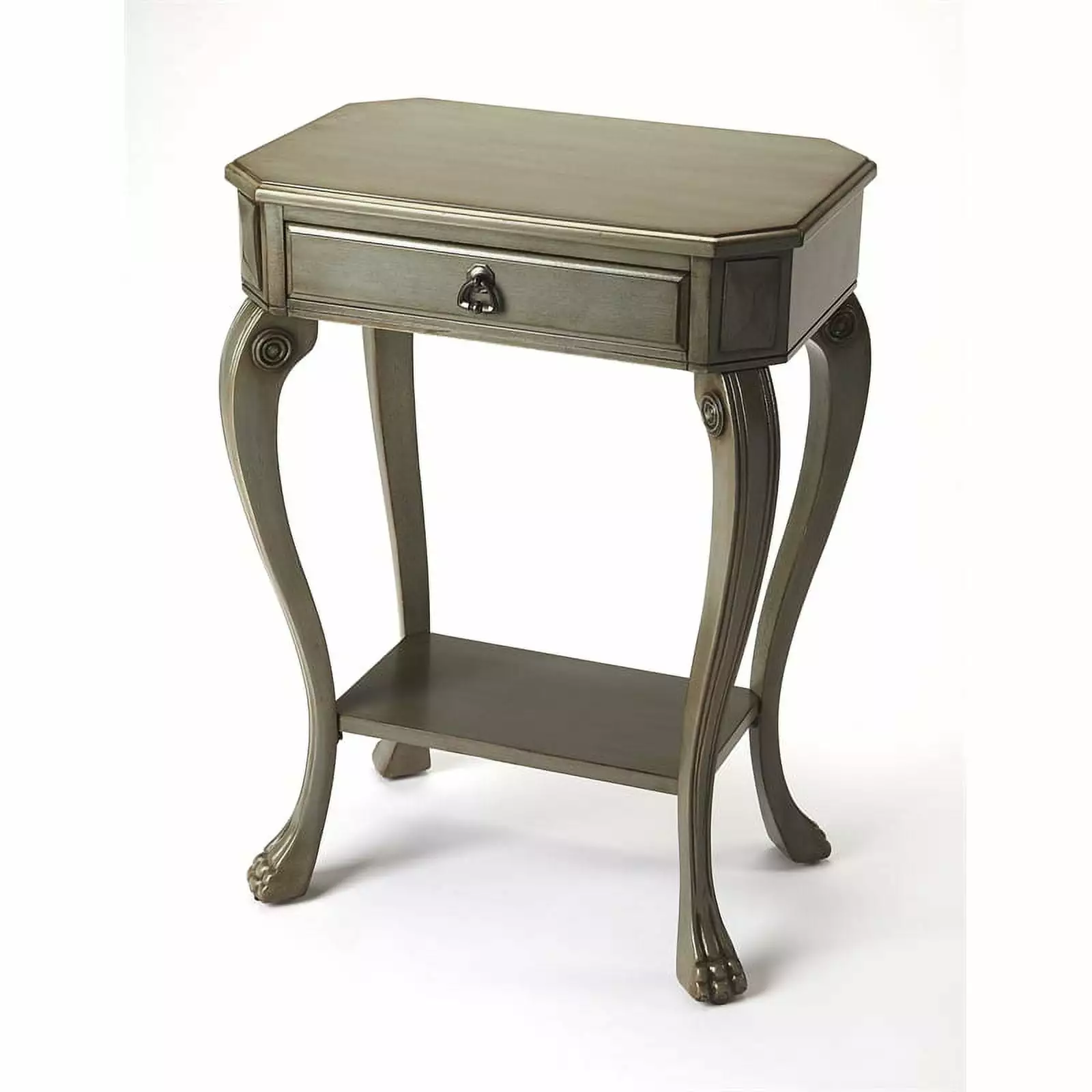 Beaumont Lane Mastercrafted Satin Console Table Gray - Elegant Entryway Furniture Console