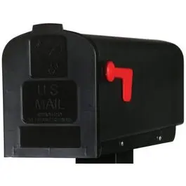Parsons Post Mailbox Black Durable Polypropylene UV Inhibitor 9.5 x 7.8 x 19.3 Inch Gibraltar Mailboxes