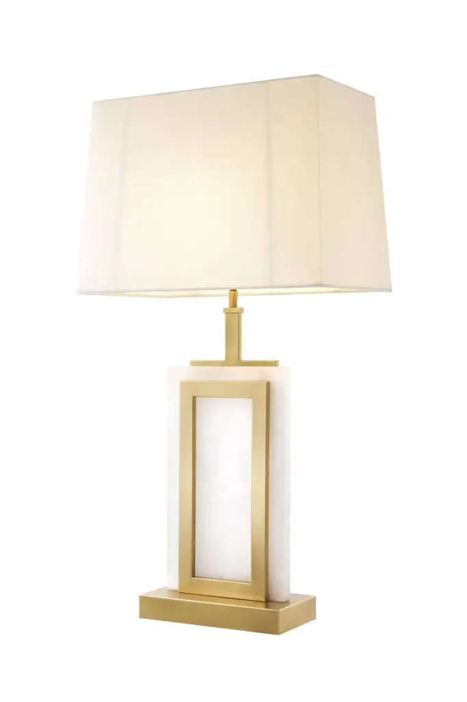 Eichholtz Murray Alabaster White Marble Table Lamp Bedside