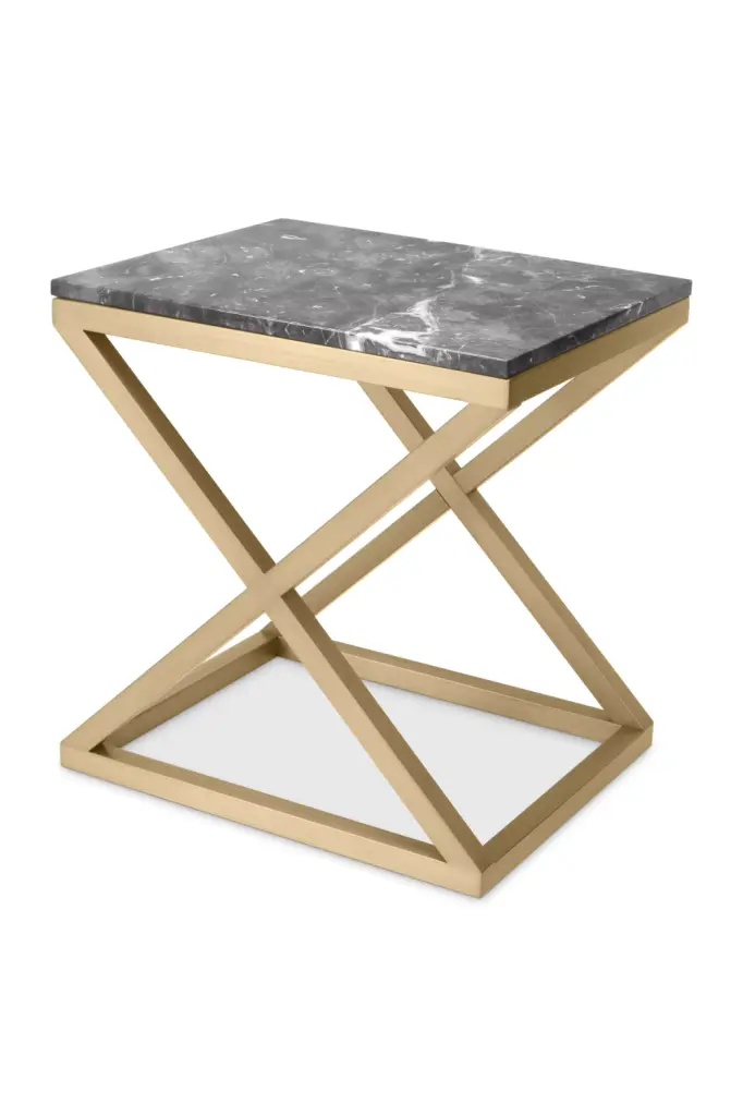 Contemporary Marble Side Table Eichholtz Criss Cross Luxury Living Room Table