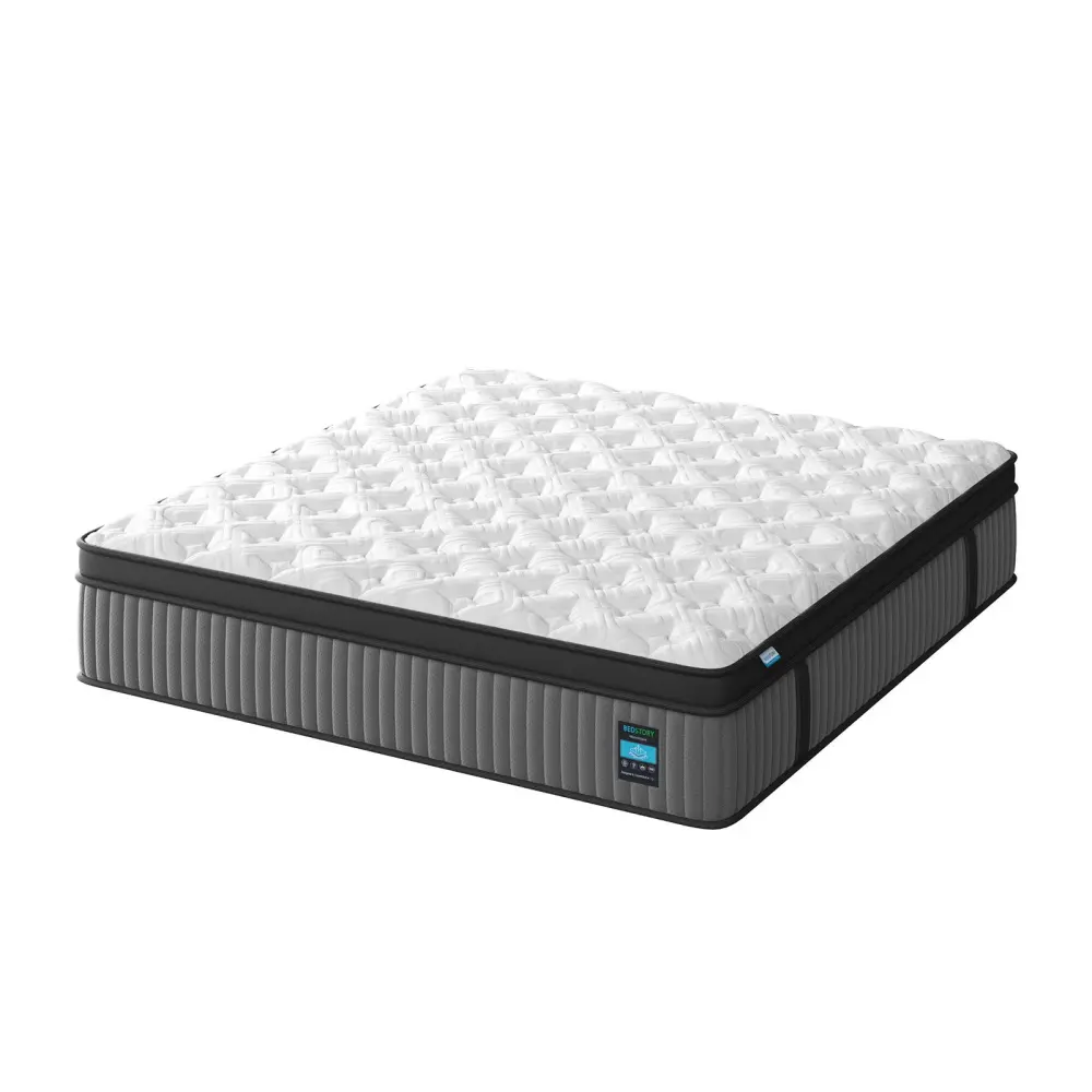 14" King Hybrid Mattress, Memory Foam & Pocket Spring Bed, Cooling, Pressure Relief, Back & Hip Support - Gray / Snow