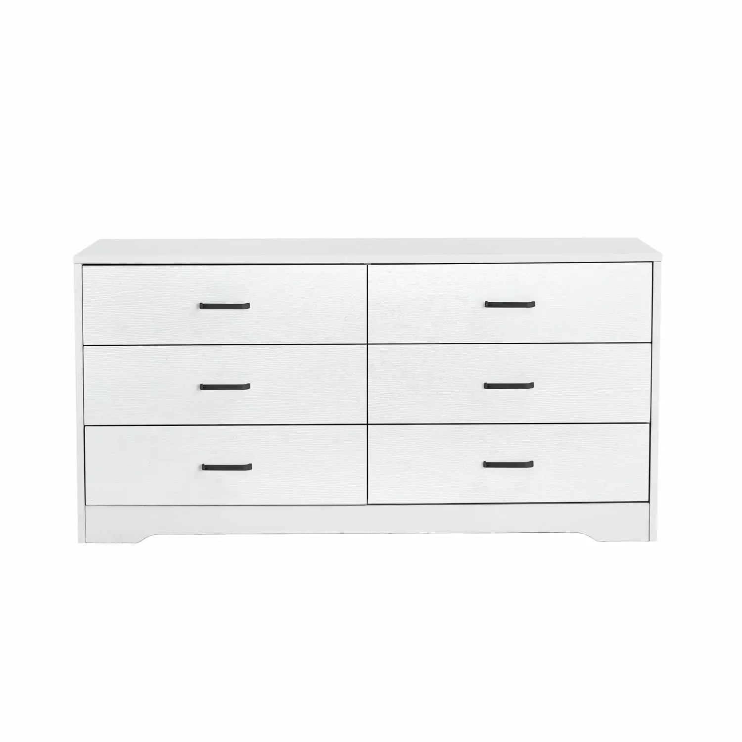 White Wood MDF Boards 6-Drawer Dresser - Simple and Clear Storage Solution - High Capacity Furniture Ponnky