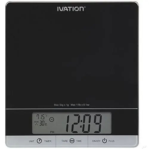 Digital Kitchen Scale W/Timer, Clock