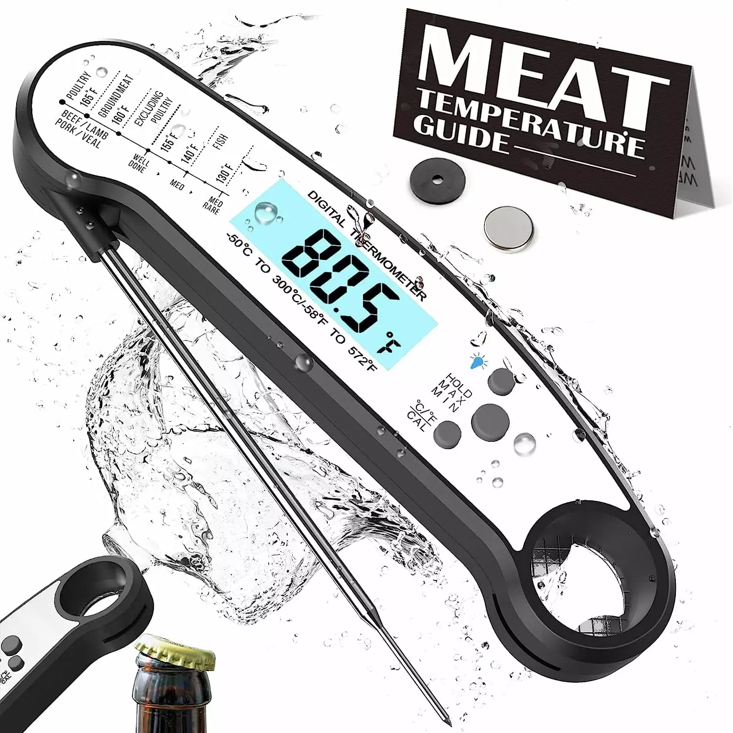 Delpattern Meat Thermometer Digital Instant Read Grill Thermometer Outdoor Cooking