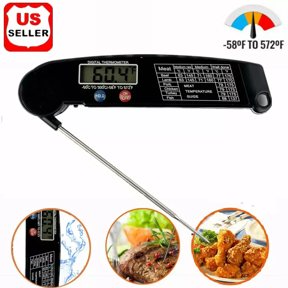 LINKPAL Instant Read Meat Thermometer Grill and Cooking Waterproof Ultra Fast Backlight