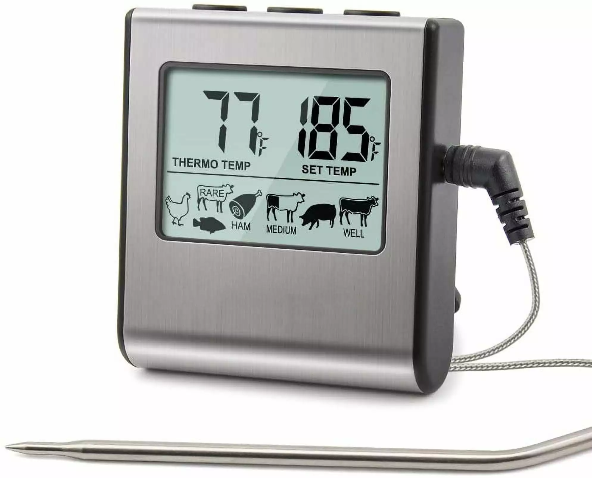 TELOLY ThermoPro TP-16 Large LCD Digital Cooking Food Meat Smoker Oven BBQ Grill Thermometer Probe