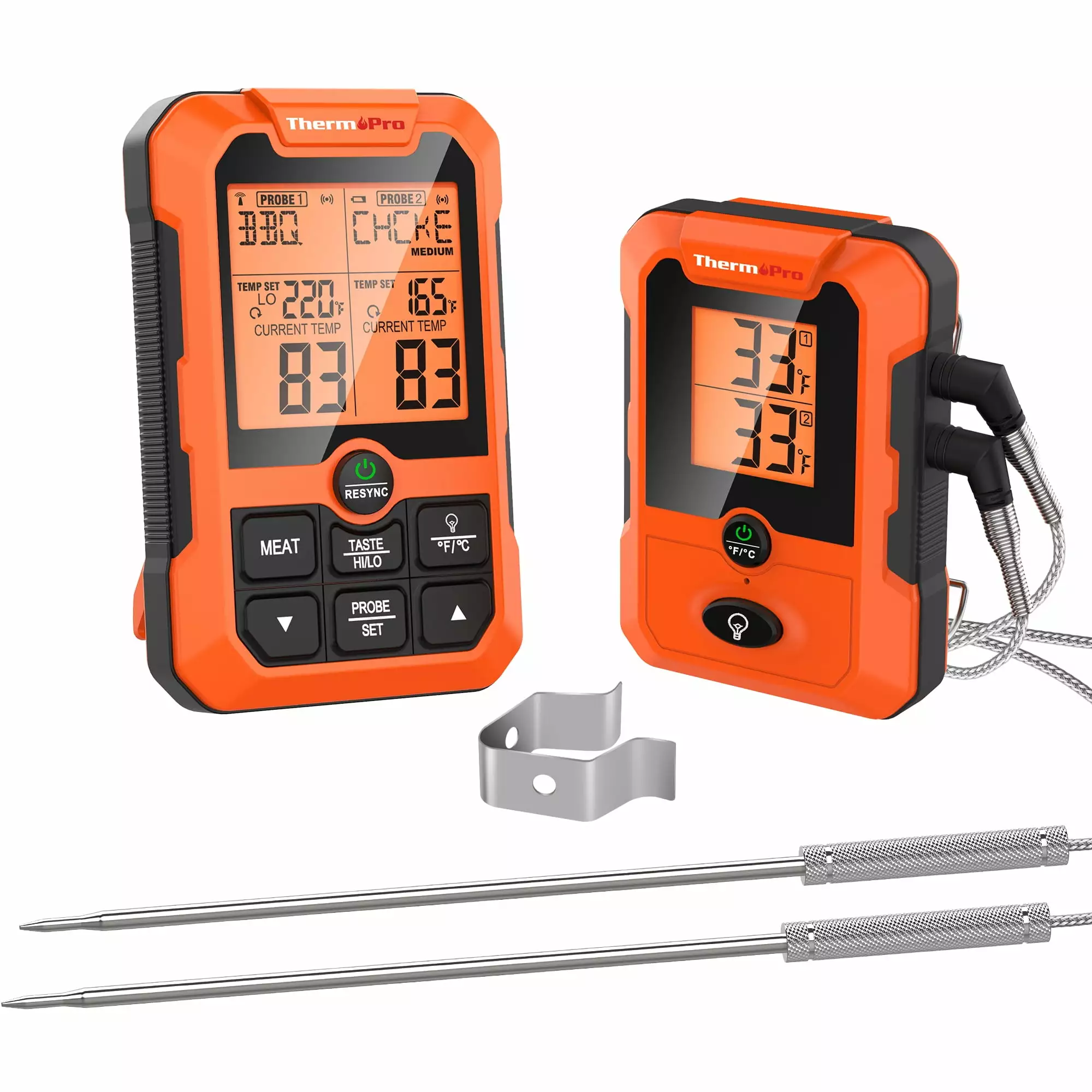 ThermoPro TP810W Wireless Meat Thermometer 500FT Dual Probe Smoker Oven Grill Cooking Turkey Fish Beef