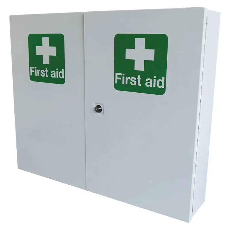 Click Medical Paired Door Metal First Aid Cabinet White
