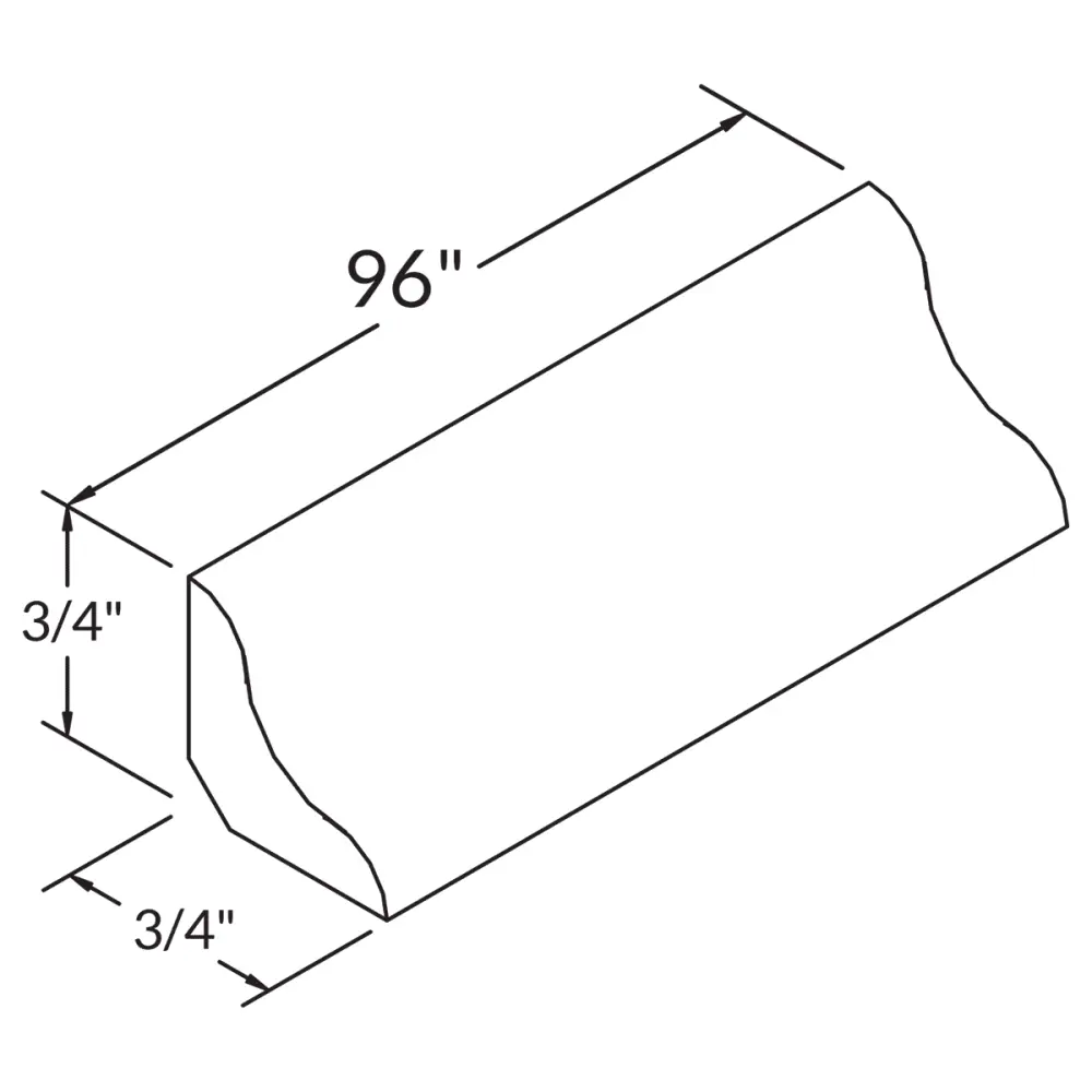 Cove Molding MCV8 Milan Pearl 0.75 . width 0.75 . height 96 . depth