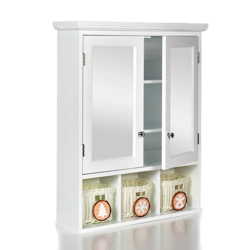 Hotel-Grade Luxury Bathroom Storage Cabinet, Medicine Cabinets Bathroom Mirror, 2 Doors 2 Variable Shelf & 3 Christmas Sty...
