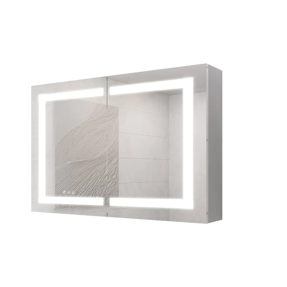 Medicine Cabinet LED Vanity Mirror, Anti-Fog, Submersible, Dimmable Touch Switch Non-Slip Base | 5-Year Warranty