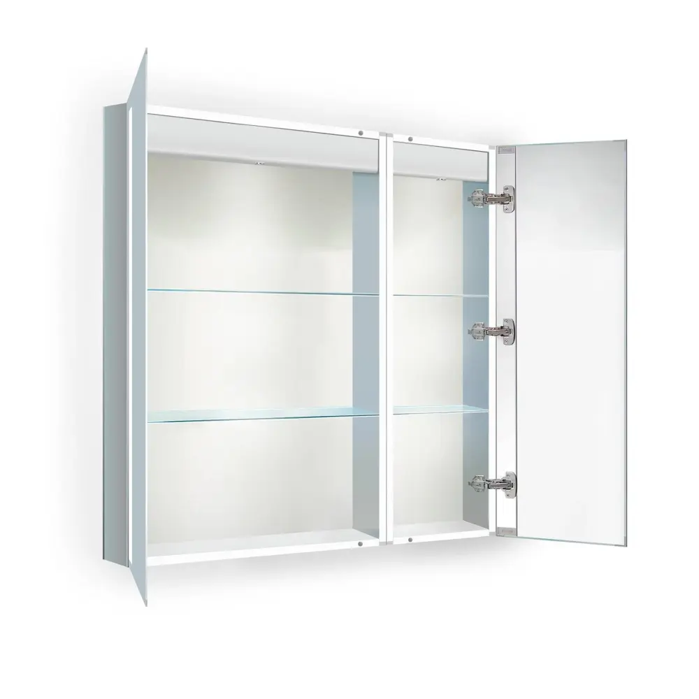 Quick-Dry Antimicrobial Krugg Kinetic 30″ x 30″ LED Medicine Cabinet w/Dimmer & Defogger