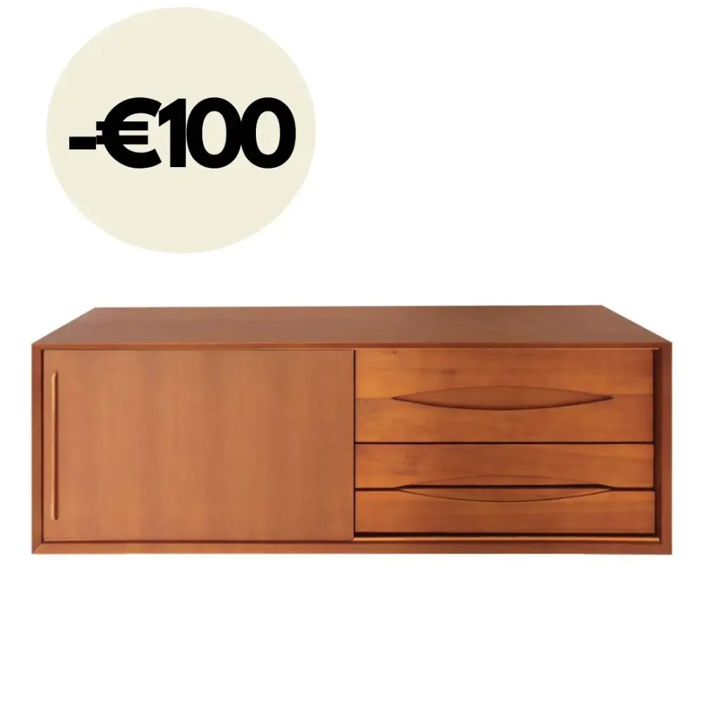 Retro floating bathroom furniture Bill - Teakwood - 150 cm