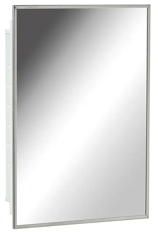 Zenith X314 Medicine Cabinet, 16-5/16 OAW, 4-1/2 OAD, 22-1/8 OAH, Steel, White, Stainless Metal, 2-Shelf