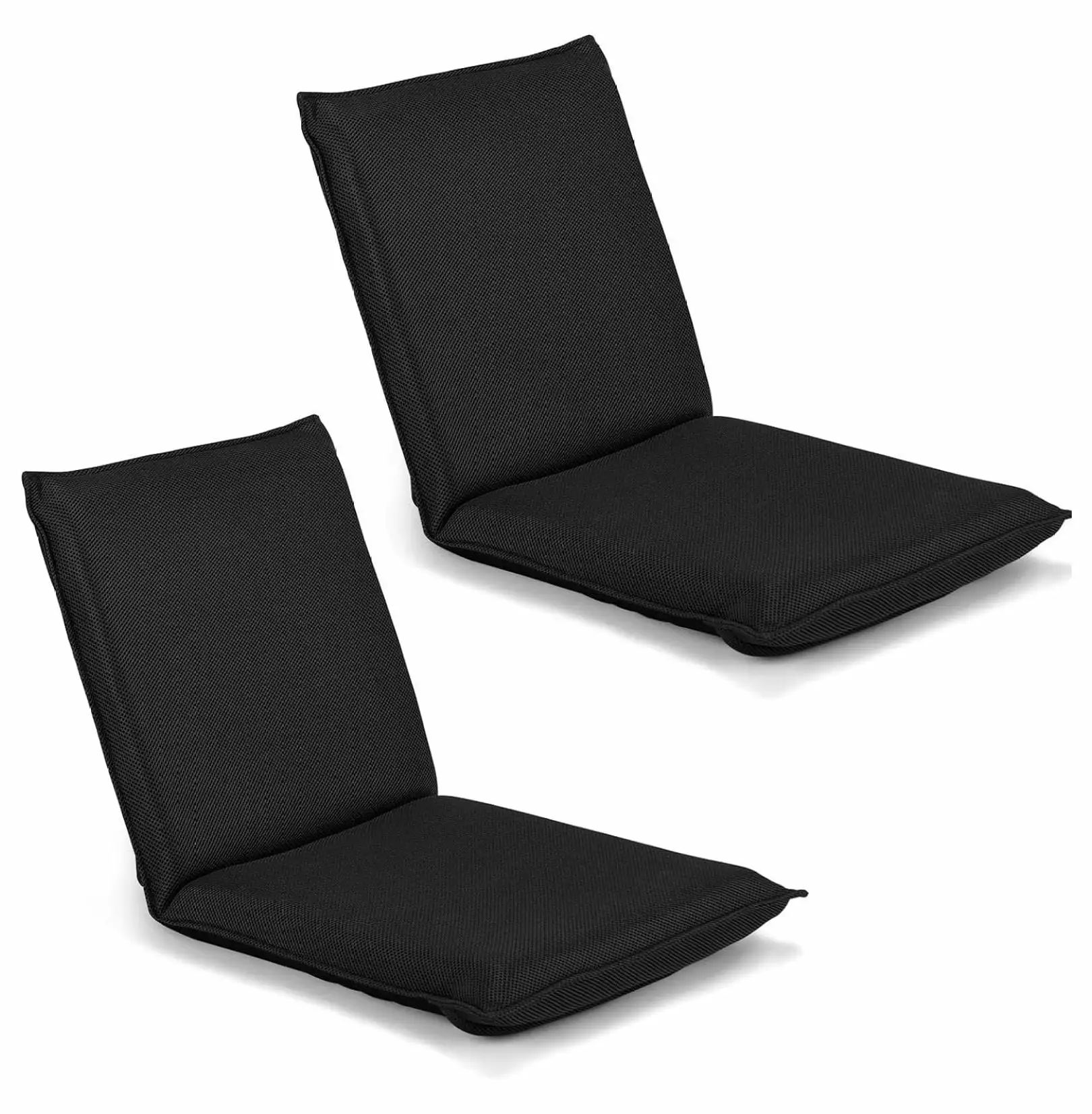 Drevy Set 2 Folding Floor Chairs 6-Position Adjustable Meditation Gaming Chairs Reading TV Watching