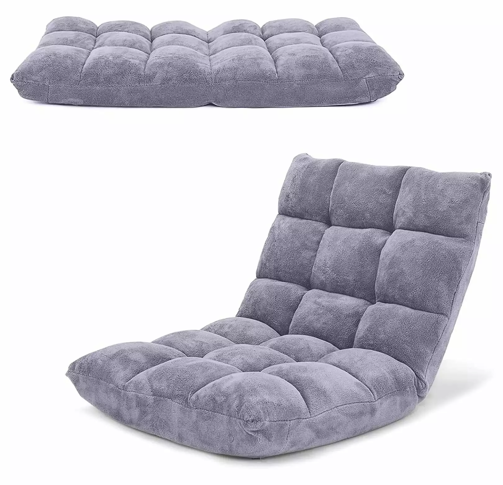 Wension 14-Position Adjustable Floor Chair Memory Foam Cushion Reading and Meditation - Grey