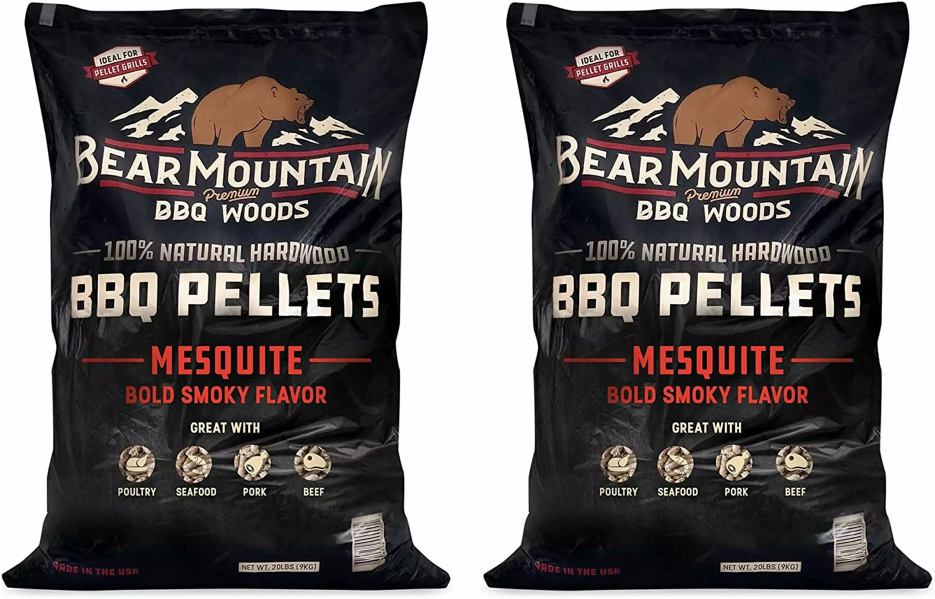 BBQ FK17 Luxury 20 Pounds All Natural Hardwood Mesquite BBQ Hardwood Smoker Pellets Outdoor Electric Grilling and Smokers ...