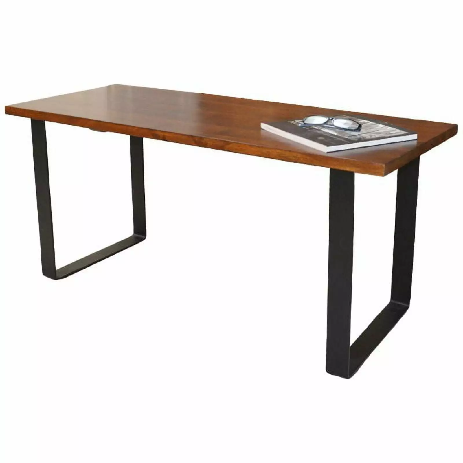 Carolina Classics Braden Metal Frame Bench Chestnut and Black Finish Benches Carolina Classic Furniture