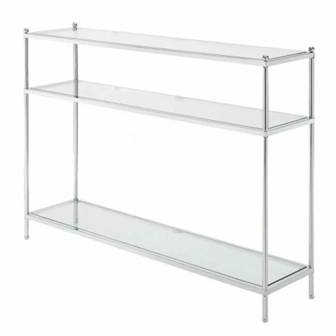 Royal Crest Sturdy Chrome Console Table Contemporary Spaces Console Convenience Concepts