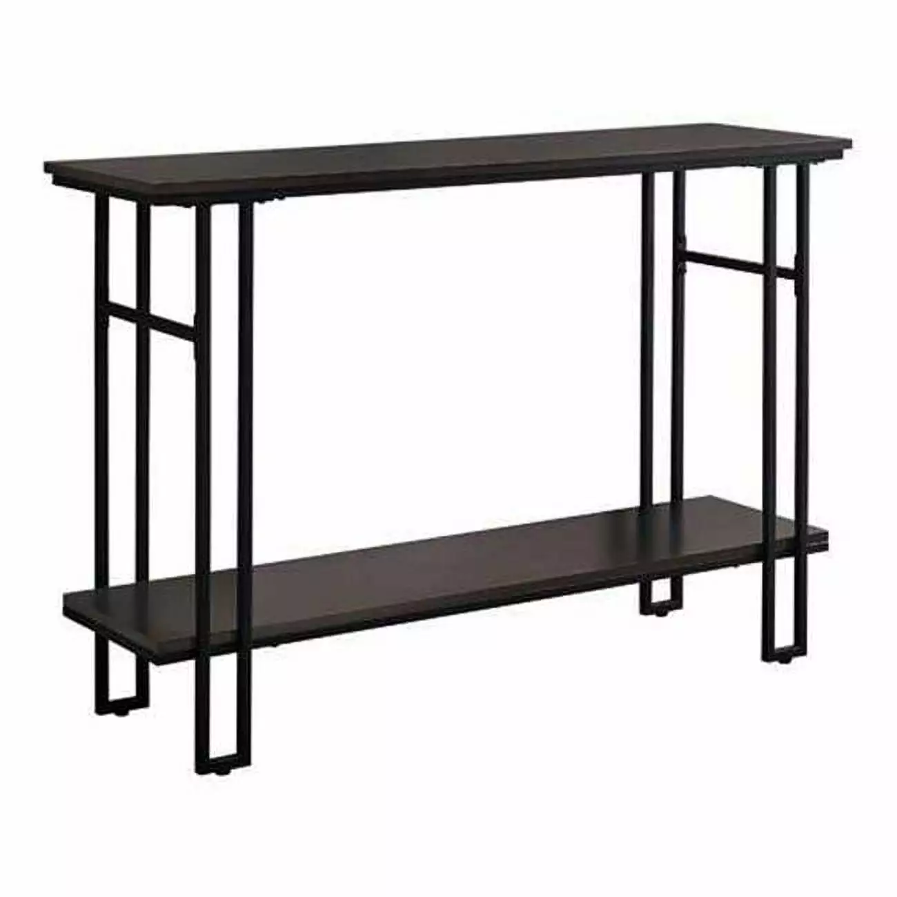 HomeRoots 48 Inch Rectangular Grey Black Metal Hall Console Accent Table Console