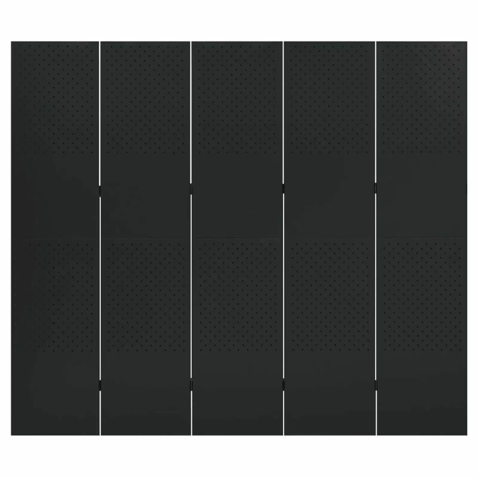 Suzicca 5-Panel Room Divider Black 78.7x70.9 Steel Contemporary Freestanding Privacy Screen ammoon