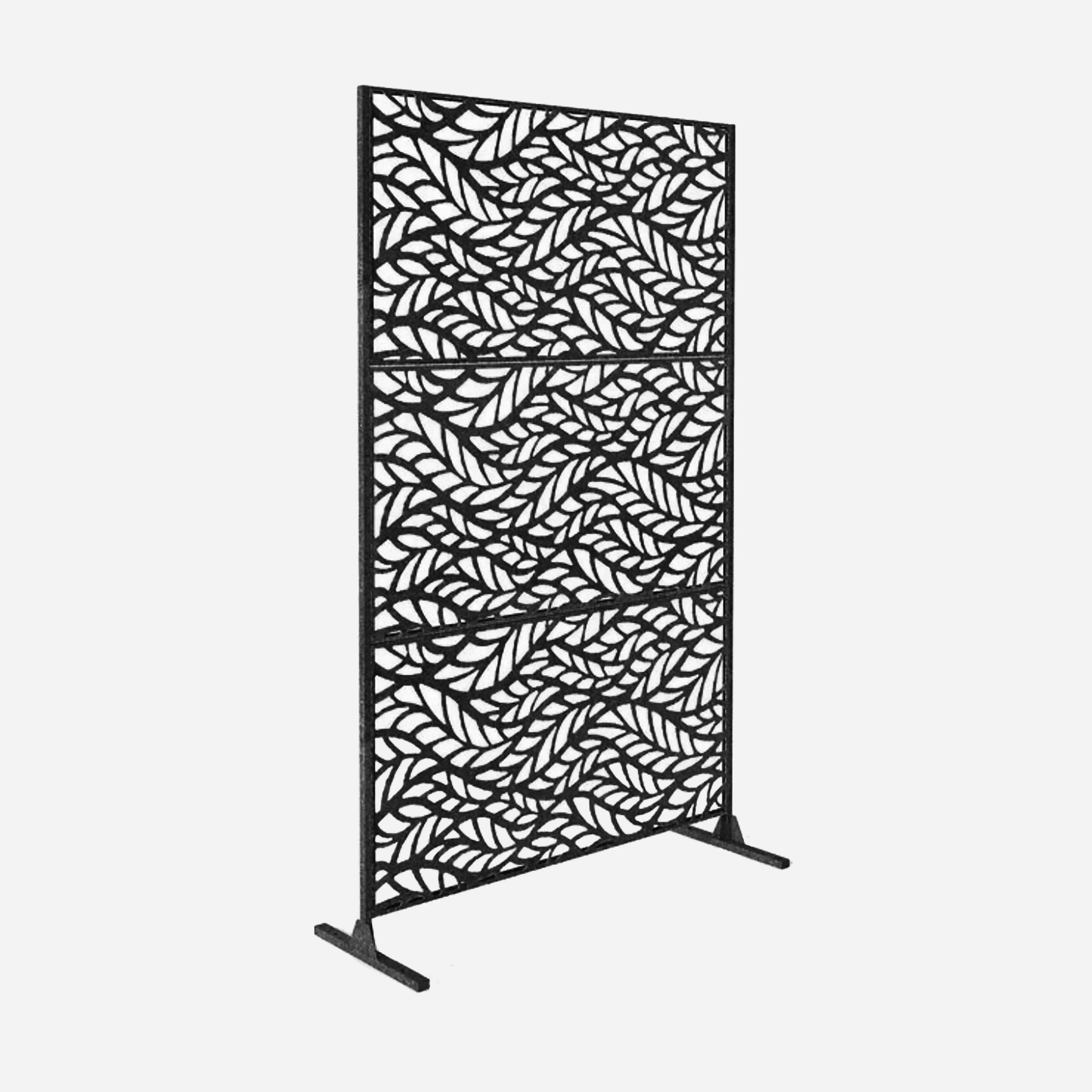 Laser Cut Decorative Steel Privacy Panel Metal Fencing 48x75in C014 Mountain Snow Arts
