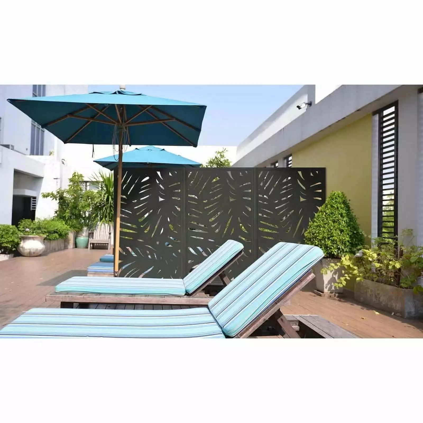 Laser Cut Decorative Steel Privacy Panel Metal Fencing 48x75in C009 Mountain Snow Arts